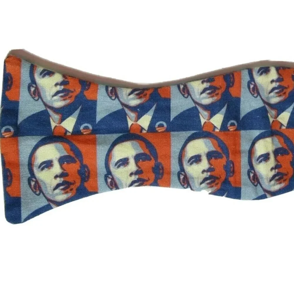 Democrat Barack Obama Bow Tie‎ Campaign Art Deco Hand Made Hook Loop Rare